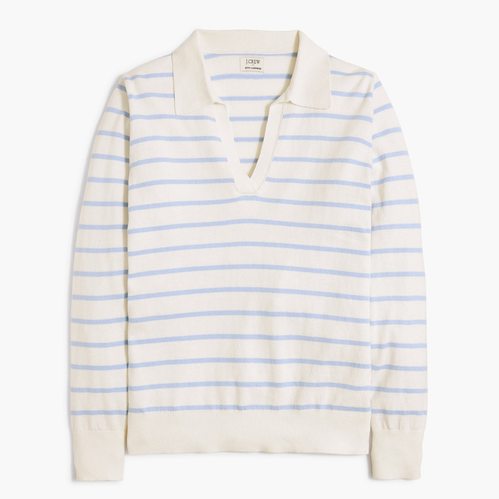 J.Crew Factory Striped cotton-blend polo XXS